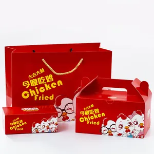 Оптовая продажа, одноразовая бумажная коробка для жареной курицы