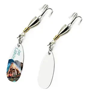 TOPWIN New Craft Custom Sublimation Printable Blank Stainless Steel Fishing Lure for Father's Gift