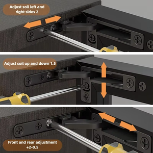 Bisagra pivotante oculta 3D ajustable con cierre suave, bisagra negra oculta para puertas de armario de vidrio con marco de aluminio - Product Image 4