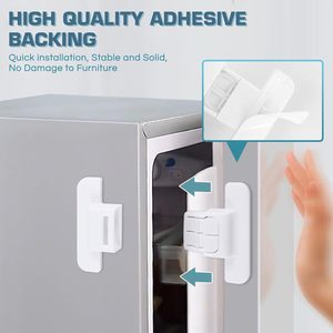 Замок для холодильника и мебели, сильный клей, защита от детей, без сверления, для дверцы шкафа, кухни - Product Image 2