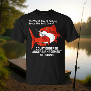 Le pire jour de pêche est pire que le meilleur jour de la pêche, t-shirt sur le thème de la gestion de la colère. - Product Image 3