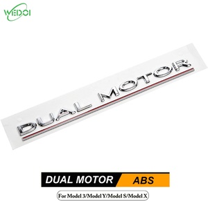 Çift motorlu Logo Tesla modeli 3/S/X/Y 3D yüksek performanslı arka bagaj amblemi etiket rozeti çıkartmaları - Product Image 3