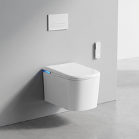 WC intelligent mural de luxe avec réservoir encastré, bidet intelligent, capteur au pied, pré-brumisation, ouverture et fermeture automatiques