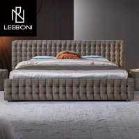 Vente en gros d'usine de meubles nouveau design de lit de luxe bas quantité minimale de commande lit king size villa king size rembourré design italien