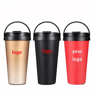 500ml Metallic Insulated Coffee Mug cafe black white red blue pink green color business gift promotional office LED Smart coffee