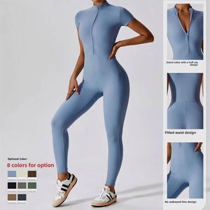 Body de yoga con cremallera para mujer, mono deportivo de alta intensidad para gimnasio, fitness, sensación de segunda piel, monos deportivos - Product Image 4
