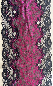 Nhà máy màu đen duy nhất vỏ sò Nylon ren TRIM chiều rộng khác nhau thêu lông mi ren trang trí đám cưới Organza loại vải - Product Image 5