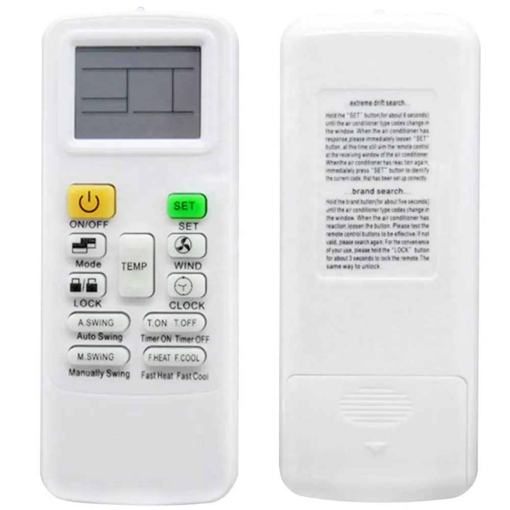 Universal Digital Remote Control for Air Conditioner Multi Function Remote Control with LCD Display for A/C Air Conditioning