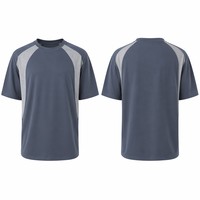 Kaos Katun Oversize dengan Panel Mesh, 100% Katun, Bernapas, Kasual, OEM Grosir Streetwear