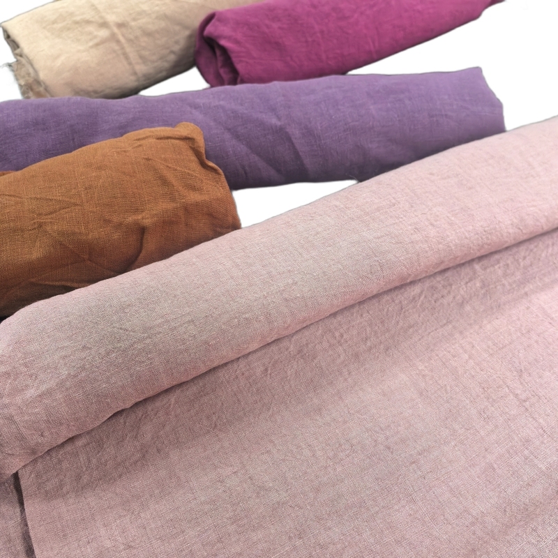 Organic Stone Washed Linen Delave Fabric