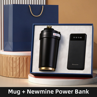 Ensemble cadeau d'entreprise 2 en 1, tasse à café mate, batterie externe, logo personnalisé, boîte cadeau d'entreprise