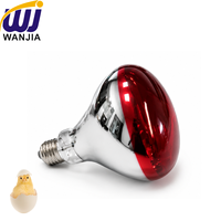 Lampe chauffante pour poulets WANJIA R125, ampoule chauffante infrarouge E26 E27, verre semi-rouge, 125W 250W, pour élevage de volailles, ferme d'incubation