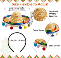 Mexique Cinco De Mayo Fiesta tissu paille Sombrero bandeaux Costume pour plaisir heureux Fiesta chapeau casquette Photo accessoires Luau fête fournitures