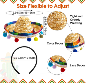 México Cinco <span class=keywords><strong>De</strong></span> Mayo Fiesta tela paja Sombrero diademas disfraz para diversión <span class=keywords><strong>feliz</strong></span> Fiesta sombrero gorra foto Props Luau fiesta suministros - Product Image 6