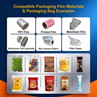 Mesin Pengemas Multifungsi Vertikal untuk Usaha Kecil, Pengisian, Penimbangan, dan Penyegelan Sachet Bubuk/Granul Makanan
