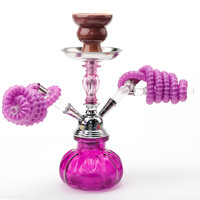 Chicha portable à double tuyau, couleurs mélangées, bol de luxe, chicha en métal avec finition laquée pour la maison, le KTV, le bar