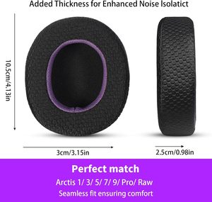 Cuscinetti auricolari di ricambio in rete traspirante Jomwag per STEELSERIES Arctis 1/3/5/7/9/Pro/Raw - Cuscinetti in schiuma ad alta densità prodotti in Cina - Product Image 4