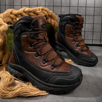 Nouvelles bottes tactiques transfrontalières en stock pour hommes, bottes de randonnée et d'escalade d'extérieur, semelle épaisse résistante à l'abrasion de haute qualité en similicuir