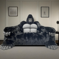 Canapé personnalisé en forme de gorille King Kong, en éponge et simili cuir écologique, design moderne pour hôtel et appartement, grand fauteuil