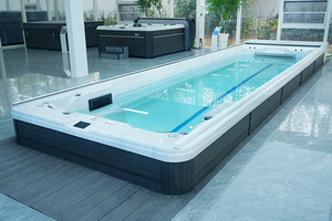 Kolam Spa besar 4-12m inci, bak renang spiral luar ruangan tanpa batas dengan kontrol sensitif sentuhan - Product Image 4