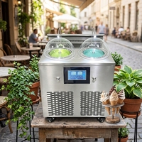 HN QDMECH Machine Commerciale 3-en-1 Verticale Multi-Parfums pour Gelato et Crème Glacée, Haute Efficacité, en Acier Inoxydable
