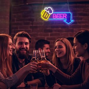 LED beer neon <b>sign</b> USB powered ambient light store window decoration light street indicator light luminous <b>sign</b> customizable 5V - Product Image 5