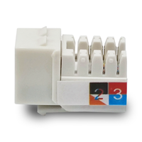 Coupleur et prise Keystone Cat3 RJ12 6P6C avec contacts en bronze phosphoreux et plaqués or, boîtier en PC