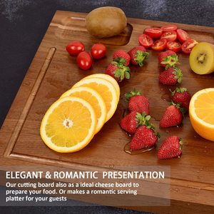 Acacia Wood Cutting Board for Kitchen Reversible Large Wooden Kitchen Chopping Boards Cheese Board for Meat and Vegetables - Product Image 4