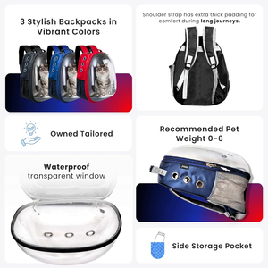 Sac à dos pour chat Astro Lite, capsule spatiale transparente, sac de transport pour animaux de compagnie pour chats et petits chiens, respirant et ventilé pour les voyages - Product Image 5