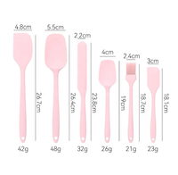 Lot de 6 moules à gâteau en silicone écologiques Aqua Sky Color pour la pâtisserie, avec spatule et racloir à crème et vermicelles