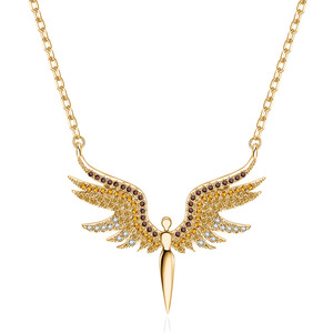 Collares de Moda con Colgante de Acero Inoxidable, Gargantillas Creativas con Alas de <span class=keywords><strong>Ángel</strong></span>, Venta al por Mayor - Product Image 6