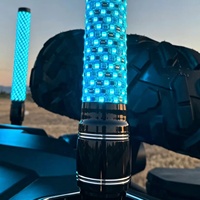 Antenne lumineuse LED RGB 1FT 2FT 3FT, bande lumineuse COB 5050 12V avec télécommande APP pour UTV ATV, éclairage de virage, de frein et de marche arrière tout-terrain