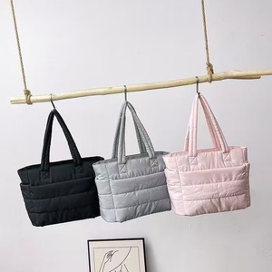 <strong>Hot</strong> Selling Versatile Solid Color Puffy Tote <strong>Bag</strong> Multi Compartment Large Capacity Handheld Single Shoulder <strong>Bag</strong> for Commute <strong>Pink</strong> - Product Image 5