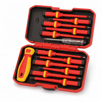HEHE Ensemble de tournevis isolés VDE 1000V, 13 pièces, CR-V, magnétiques, interchangeables, kit d'outils manuels pour électriciens avec stylo testeur
