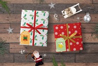Kertas Kado Natal Grosir Lembaran Cetak Kustom Pembungkus Hadiah Liburan