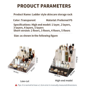 Soporte de almacenamiento de maquillaje de Colonia transparente personalizado al por mayor Trey 3 4 5 niveles joyería Perfume estantes de almacenamiento para el hogar - Product Image 2