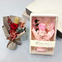 Groothandel Gedroogde Bloemen Vierkante Doos Cadeau Rozenboeket Eeuwigdurend Langdurig Verjaardag Valentijnsdag Moederdag Afstuderen