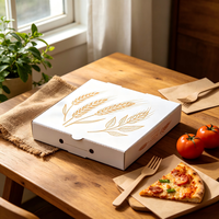Kotak Pizza Kraft Biodegradable dengan Cetak Permukaan Kustom, Lipat, untuk Pengiriman Pizza, Kemasan Ritel Pizza Gourmet