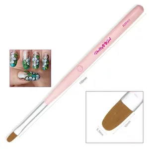 Manufacturer Wholesale Custom Logo Dolly Series Pink Handle Oval Large Nail Art Painting Brush Set For Art Nails