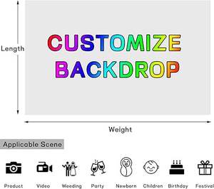 अपने स्वयं के फोटो लोगो पृष्ठभूमि वाले बच्चों के जन्मदिन की शादी की सालगिरह घर सजावट प्रदर्शन बैनर - Product Image 2