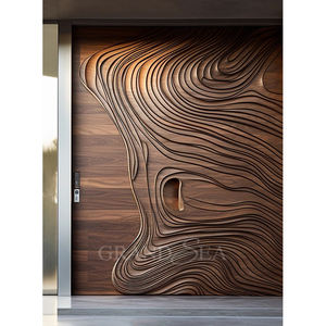 Porte d'entrée personnalisée en usine Grandsea Guangdong pour la conception transitionnelle Porte d'entrée résidentielle en acier de sécurité en aluminium - Product Image 3