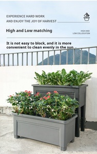 P80-2 Jardinière surélevée <span class=keywords><strong>en</strong></span> plastique auto-arrosante avec pieds et trous <span class=keywords><strong>de</strong></span> drainage pour fleurs – Vente chaude - Product Image 3