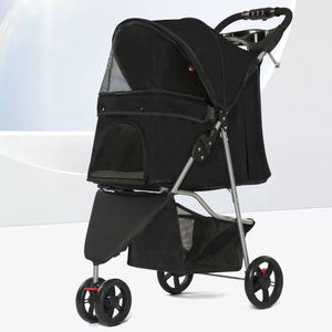 Venda quente Dobrável Pet Stroller Cinza 3 Rodas Pet Passeando Carrinho com Cesta De Armazenamento e Copo Titular - Product Image 6