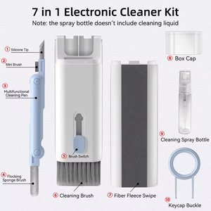 Kit de limpieza de teclado de computadora 7 en 1, pluma de limpieza para auriculares de teléfono, herramienta de limpieza de teclas - Product Image 2