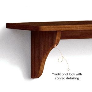 <strong>Dark</strong> <strong>Wood</strong> Wooden Floating <strong>Shelves</strong> for Wall Set - Product Image 3