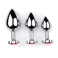 Bouchon anal en aluminium en forme de cœur, 3 tailles, jouet pour plug anal érotique