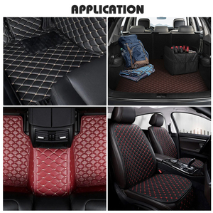 Kulit Sintetis <span class=keywords><strong>PVC</strong></span> Rexine Bordir Busa Terbaru untuk Pelapis Mobil, Kulit Imitasi Berlapis Busa Diamond untuk Karpet Mobil - Product Image 2