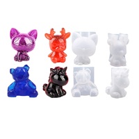 Moules en résine 3D pour animaux Homesun, moules de coulée en résine, grands moules en silicone transparent pour licorne, ours, chat, lion, époxy, pour l'artisanat en résine DIY