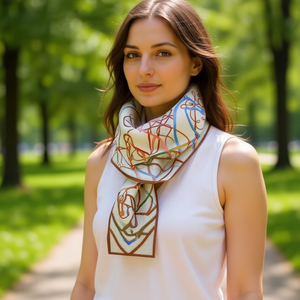 Sciarpa Triangolare Multifunzionale 60x135Cm con Design di Cavallo Ricamato per Accessorio di Moda - Product Image 3