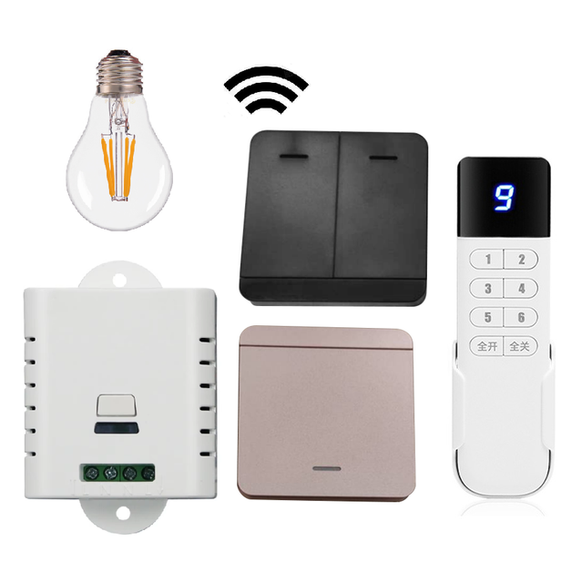 KONST 433mhz 1 Channel Wireless Lamp Receiver Universal Compatibility Wall Switch AC220V Multi-Control Remote Light Switches